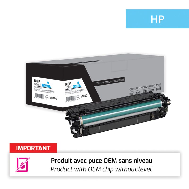 Hp 212A - Toner puce OEM équivalent à W2121A, 212A - Cyan