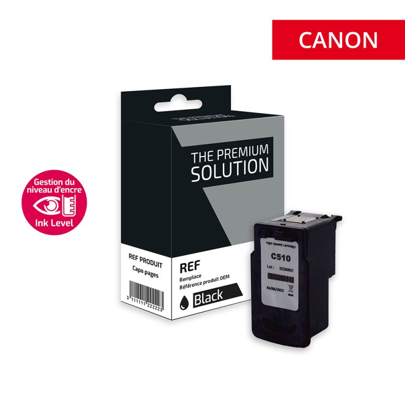 Canon 510 - Tintenstrahlpatrone ‚Ink Level‘ entspricht PG510, 2970B001 - Black