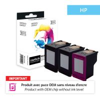 Hp 62XL - SWITCH Pack x 3 cartuchos de inyección de tinta equivalentes a C2P08AE, C2P07AE - Negro + Tricolor