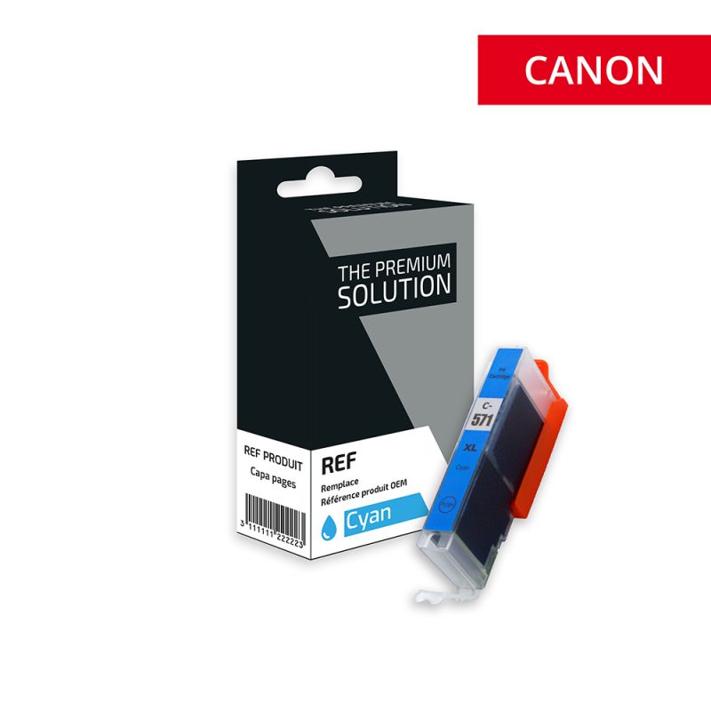 Canon 571XL - cartuccia a getto d’inchiostro compatibile con CLI571CXL, 0332C001 - Ciano