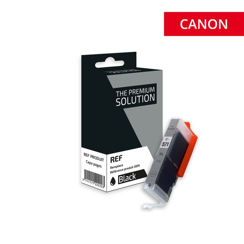 Canon 571XL - cartouche jet d'encre équivalent à CLI571GYXL, 0335C001 - Gris