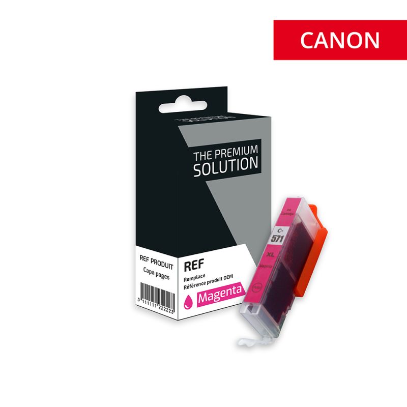 Canon 571XL - Cartucho de inyección de tinta equivalente a CLI571MXL, 0333C001 - Magenta