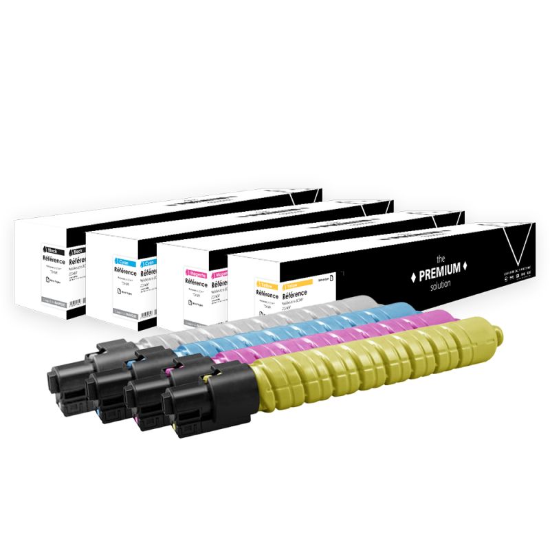 Ricoh 2500 - Pack x4 Tóner equivalente a 842311, 842314, 842313, 842312 - Negro