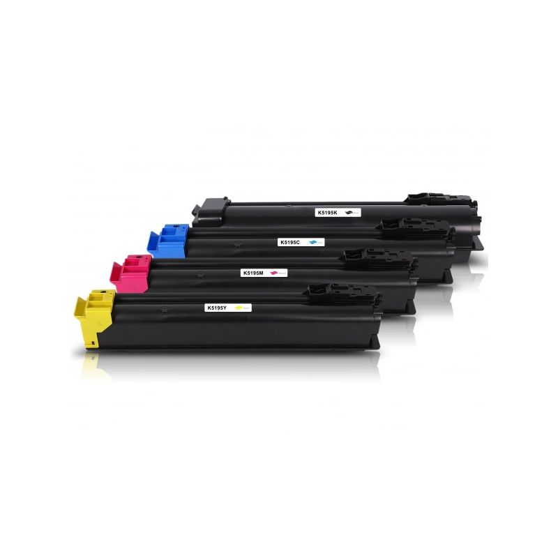 Kyocera Mita TK-5195 - Pack x4 Toner équivalent à 1T02R40NL0, 1T02R4CNL0, 1T02R4BNL0, 1T02R4ANL0, TK-5195 - BCMY