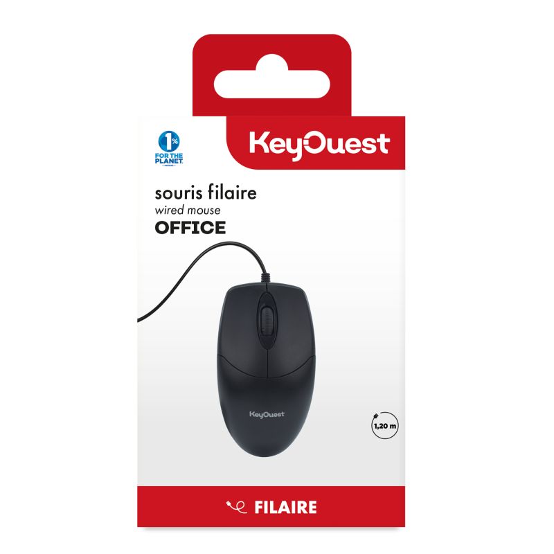 KEY OUEST OFFICE MOUSE WIRED BLACK