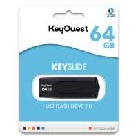KEY OUEST Clé USB 64Go Keyslide Noir Blanc