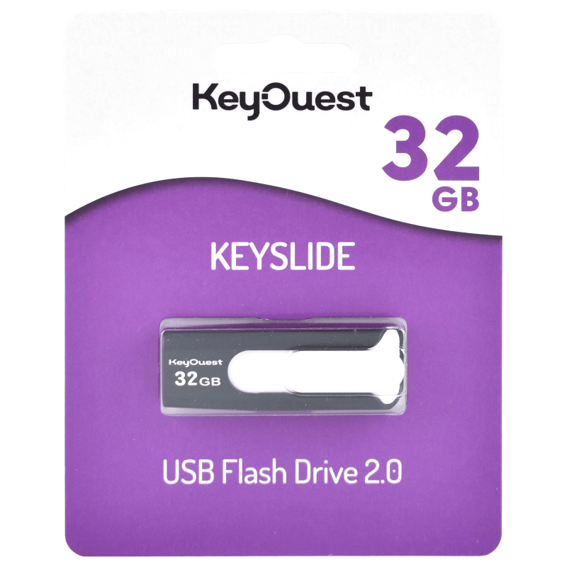 KEY OUEST Clé USB 32Go Keyslide Noir Blanc