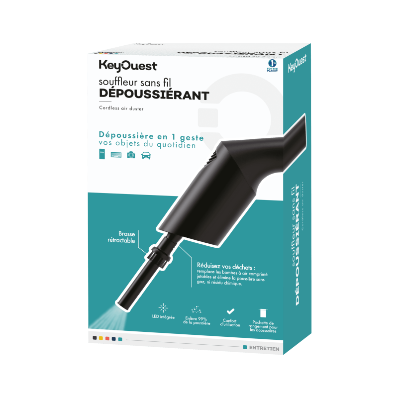 KEY OUEST Souffleur dépoussiérant sans fil rechargeable