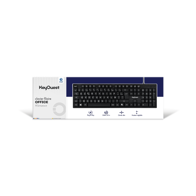 KEY OUEST CLAVIER OFFICE FILAIRE NOIR