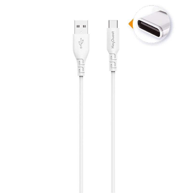 eKOgreen Cable USB-C 3A reciclado - 1,20m - Blanco