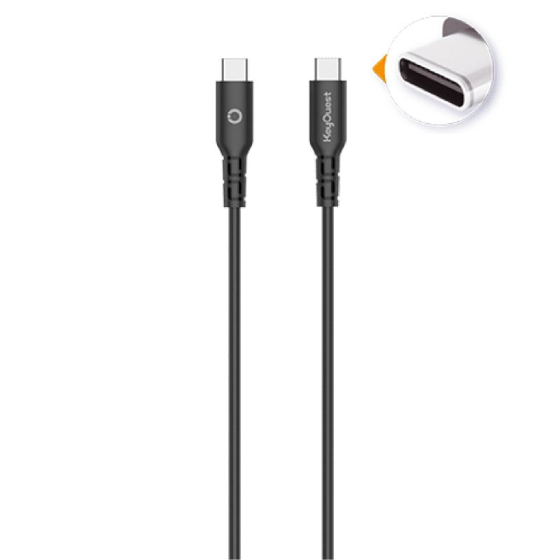 eKOgreen recycled cable USB-C/USB-C 3A / 60W - 1,20m - Black