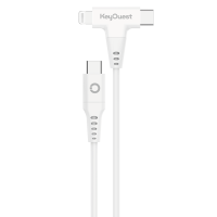 eKOgreen Cable reciclado USB-C/Lightning (MFi 2 en 1) 3A - 1,20m - Blanco