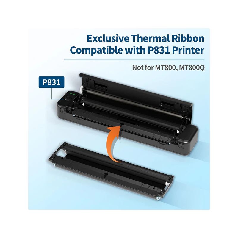 Confezione x2 Nastro a trasferimento termico per stampante portatile Phomemo P831 - Nero