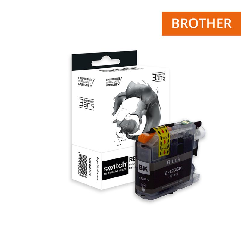 Brother 123 - SWITCH Cartucho de inyección de tinta equivalente a LC121/123B - Negro