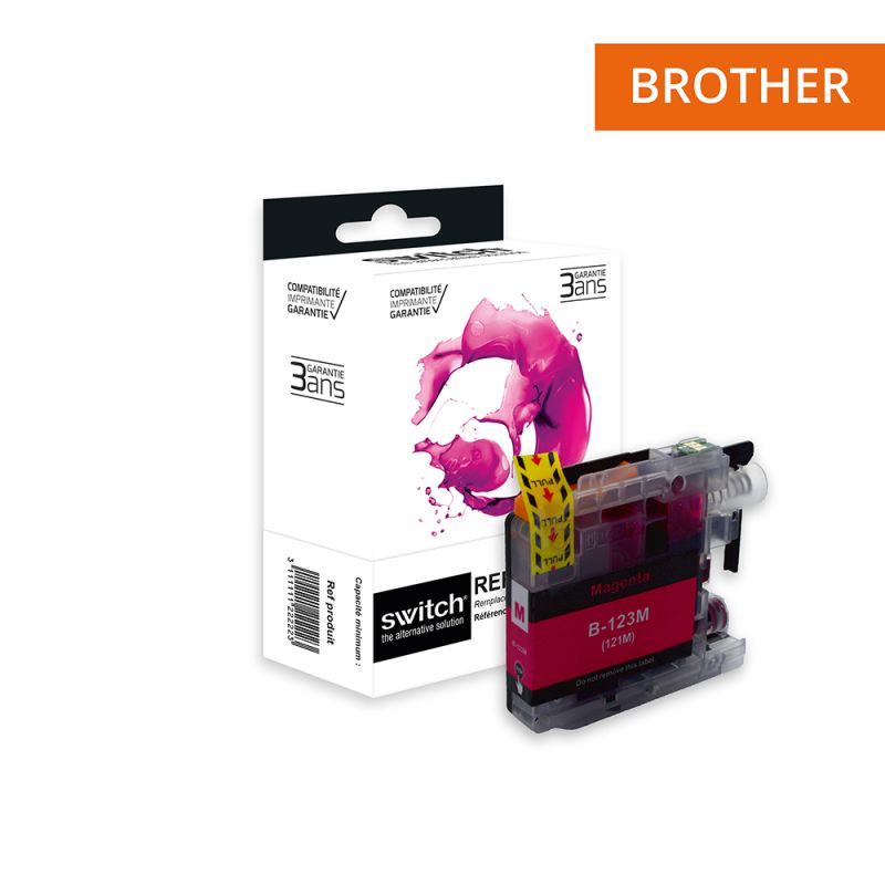 Brother 123 - SWITCH Tintenstrahlpatrone entspricht LC121 / 123M - Magenta