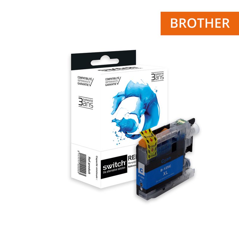 Brother 125 - SWITCH cartuccia a getto d’inchiostro compatibile con LC125C - Ciano