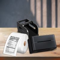 Phomemo PM241 Bundle - (Schwarzer Versanddrucker + Etiketthalter + 475 Transportnotizen)