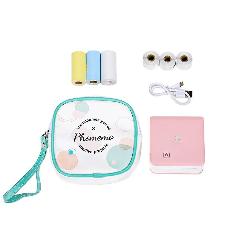 Protective bag cover for Phomemo Type M02 Portable Mini Thermal Printer - White