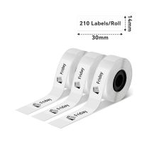 Phomemo – Packung x 3 Label-Rollen 14x30mm x210 – Schwarz auf Transparent