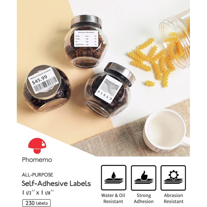 Phomemo - Pack x 3 Label Rolls 40x30mm x 230 - Black on White