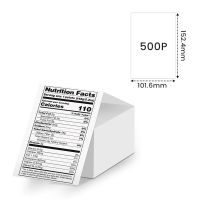 Phomemo - Folding screen dispenser shipping labels 101.5x152mm x 500 - Black on White
