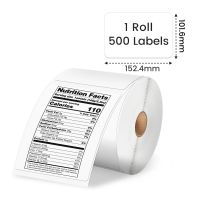 Phomemo - Roll of Shipping Labels 101.5x152mm x 500 - Black on White
