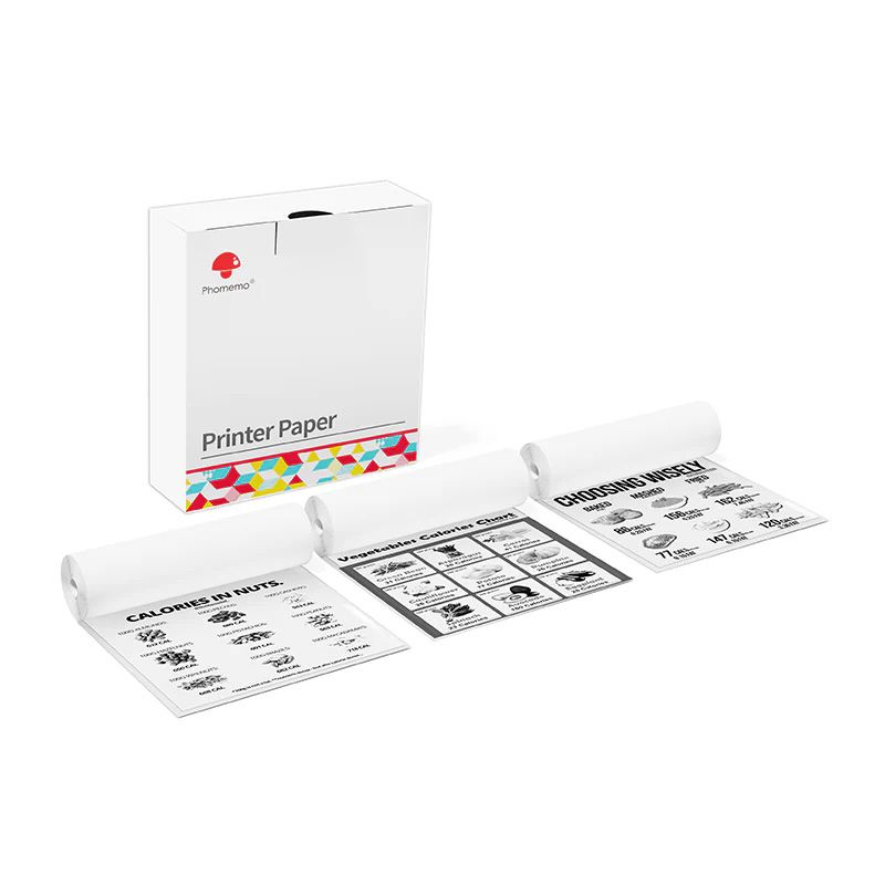 Phomemo - Pack x 3 Continuous Label Rolls 107mm x 3.5m - Black on Transparent