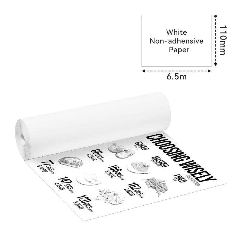 Phomemo - Pack x 3 Continuous Label Rolls 107mm x 3.5m - Black on White