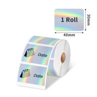 Phomemo - Label Roll 40x30mm x 230 - Black on Holographic
