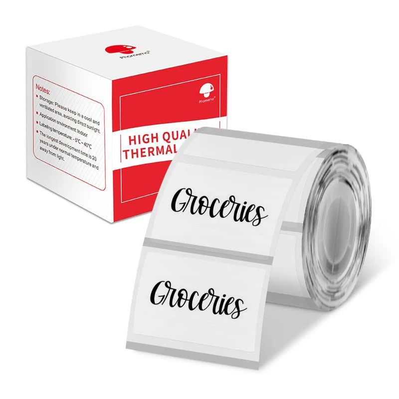 Phomemo - Label Roll 40x30mm x 230 - Black on Transparent