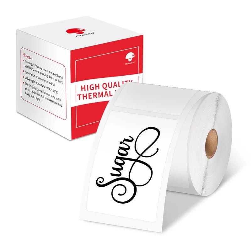 Phomemo - Label roll 40x60mm x 130 - Black on White