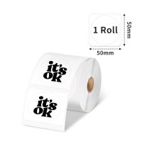 Phomemo - Roll of Labels Round diam. 50mm x 140 - Black on White