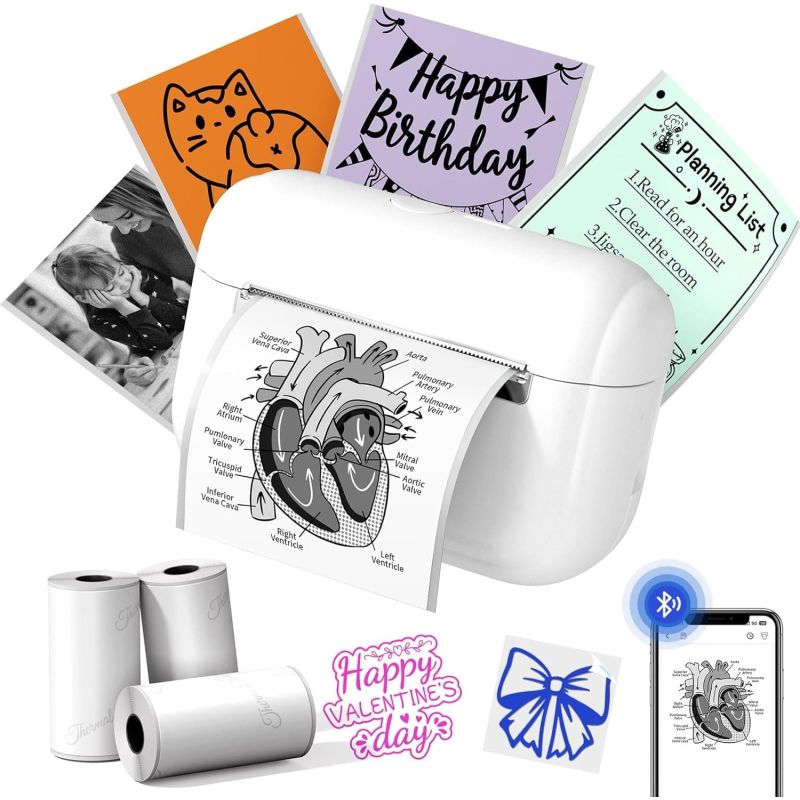 Phomemo - Q02E Mobiler Mini-Thermodrucker - Weiß