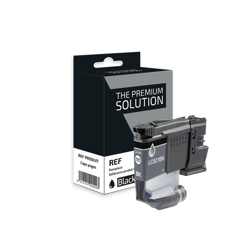 Brother 521 - Inkjet cartridge compatible LC521BK - Black