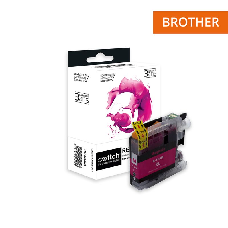 Brother 125 - SWITCH Cartucho de inyección de tinta equivalente a LC125M - Magenta