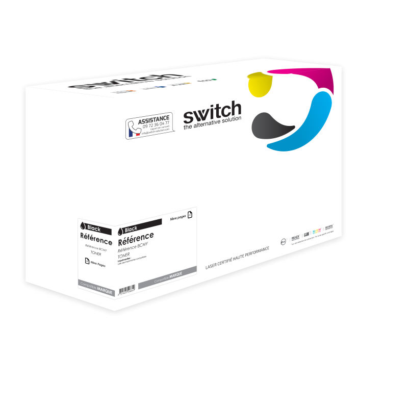 Hp 37A - SWITCH Toner équivalent à CF237A, 37A - SWITCH Black