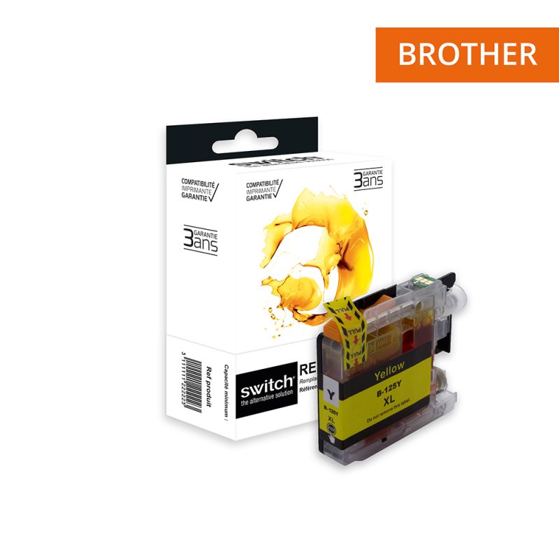 Brother 125 - SWITCH Cartucho de inyección de tinta equivalente a LC125Y - Amarillo