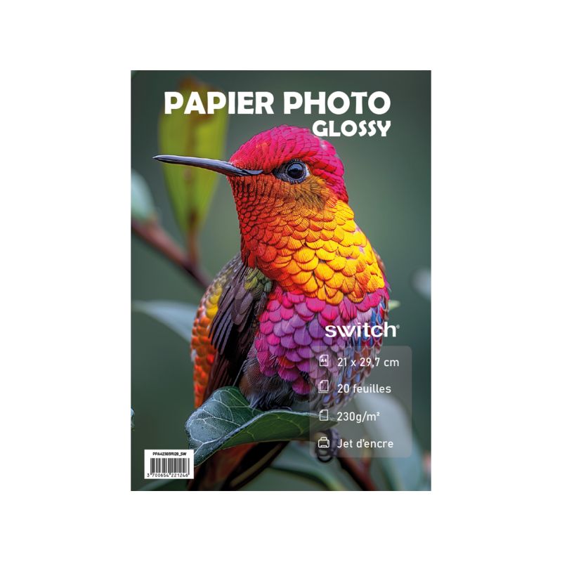 A4 PHOTO PAPER 230gr GLOSS 20 sheets SWITCH