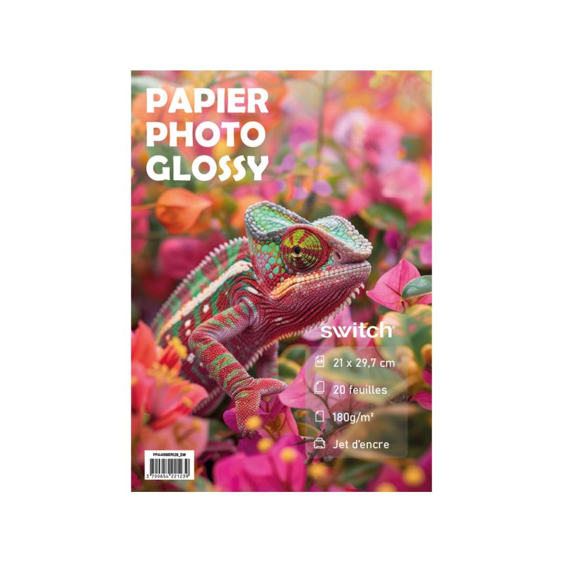 A4 PHOTO PAPER 180gr GLOSS 20 sheets SWITCH