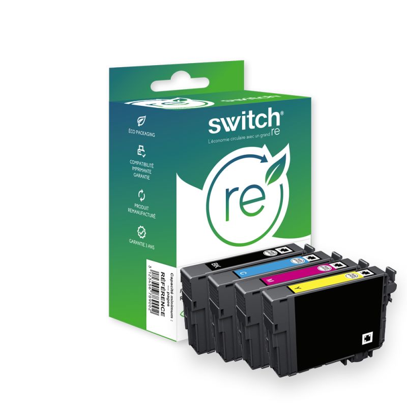 Epson 603XL - SWITCH RE 4-Pack REMA inkjet cartridges equivalent to C13T03A64010 - Black, Cyan, Magenta, Yellow