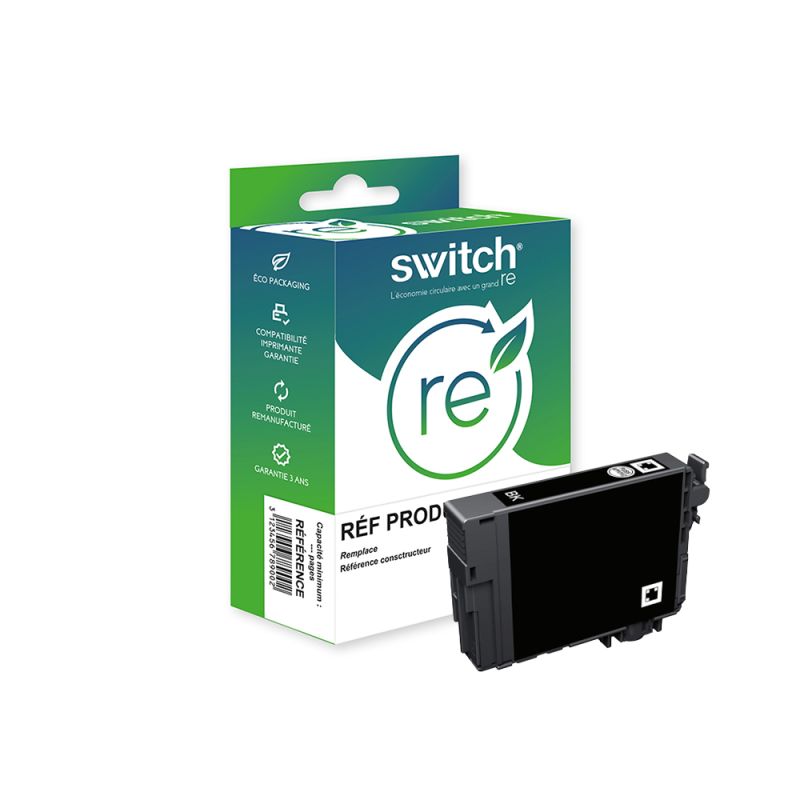 Epson 604XL – SWITCH RE Tintenstrahlpatrone, wiederaufbereitet, entspricht C13T10H14010 – Schwarz