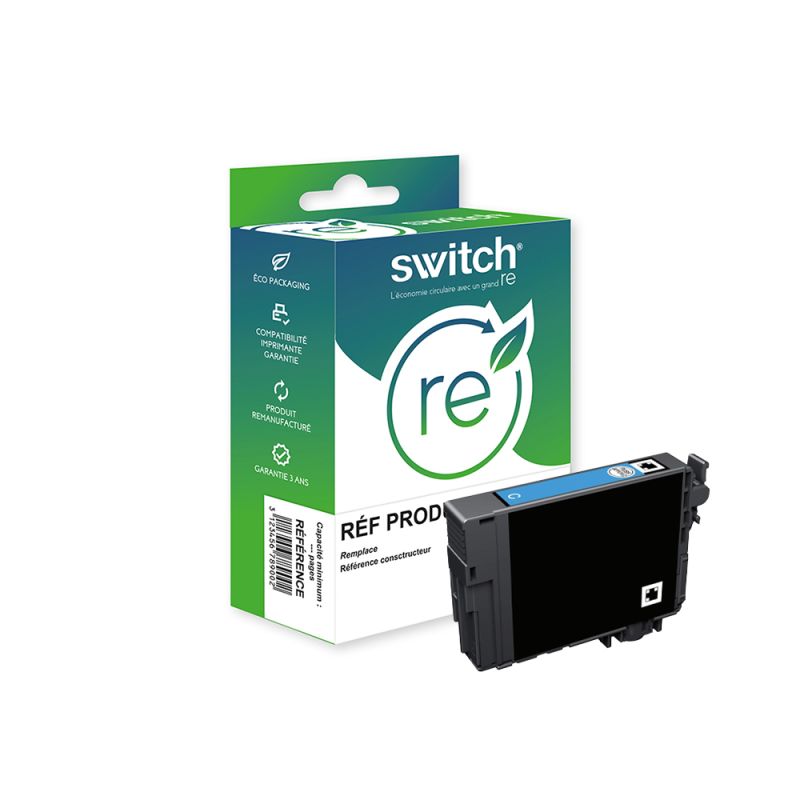 Epson 604XL – SWITCH RE Tintenstrahlpatrone, wiederaufbereitet, entspricht C13T10H24010 – Cyan