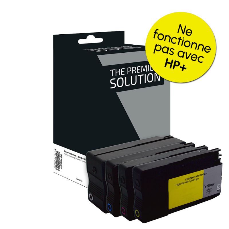 Hp 937e - Pack x 4 cartuccia a getto d’inchiostro compatibile con 4S6W9NE, 4S6W6NE, 4S6W7NE, 4S6W8NE - Black Cyan Magenta Yellow