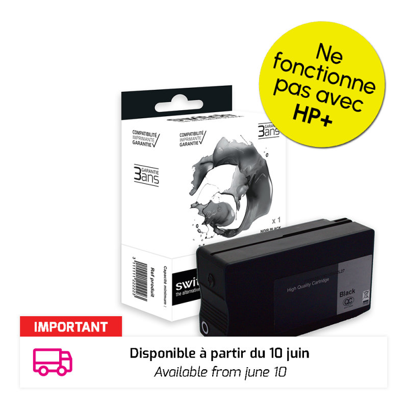 hp 937e - SWITCH jet d'encre équivalent à 4S6W9NE - Black