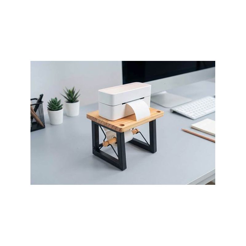 Phomemo - Portastampanti e portatarghette termiche 24x16x17cm - Legno e metallo