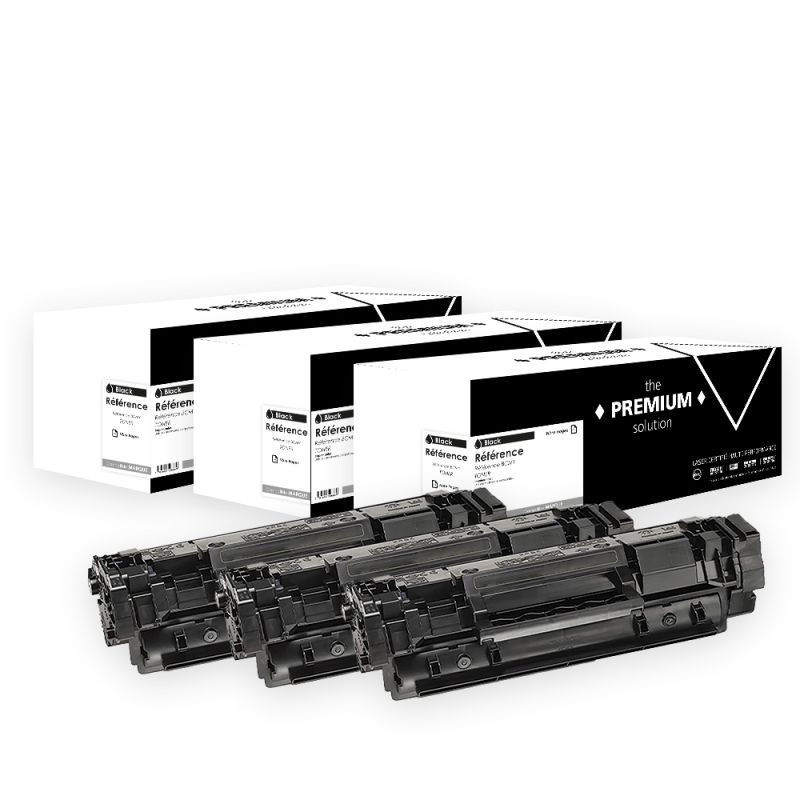 Canon 071H - Pack x 3 Toner équivalent à 5646C002 - Black