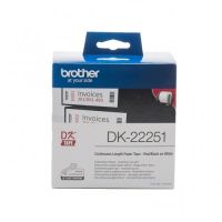 Brother DK22251 - Rouleau Etiquette Thermique 62mm x 15,24m original Brother DK-22251 - Noir sur Blanc