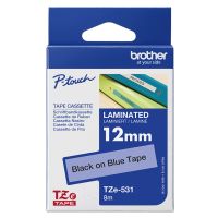 Brother TZE-531 - Ruban Etiquette 12mm x 8m original Brother TZE531 - Noir sur Bleu
