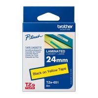 Brother TZE-651 - Ruban Etiquette 24mm original Brother TZE651 - Noir sur Jaune