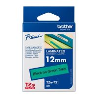 Brother TZE-731 – Original-Etikettenband 12 mm x 8 m Brother TZE731 – Schwarz auf Grün